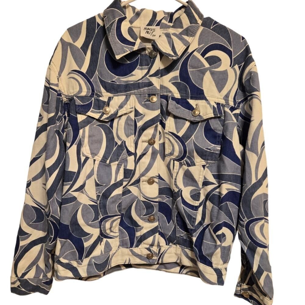Princess Polly Callum In Denim Button Down Jacket Size Medium/Large